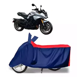 Auto Pearl Two Wheeler Cover with Bag for Suzuki Katana BS6, Red & Blue image 1