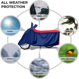 Auto Pearl Two Wheeler Cover with Bag for Suzuki Katana BS6, Red & Blue image 3