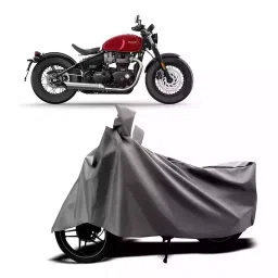 Auto Pearl Two Wheeler Cover with Bag for Triumph Bonneville Bobber, Silver-picture-18