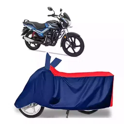Auto Pearl Two Wheeler Cover with Bag for TVS Star City, Red & Blue-picture-35