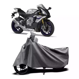 Auto Pearl Two Wheeler Cover with Bag for Yamaha YZF R1M BS6, Silver-picture-32