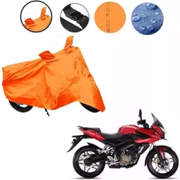 Auto Pearl Waterproof Two Wheeler Cover For Bajaj Pulsar AS 150 (Orange)-picture-38