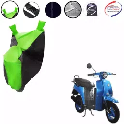 Auto Pearl Waterproof Two Wheeler Cover For Bajaj Sunny (Green & Black)-picture-18