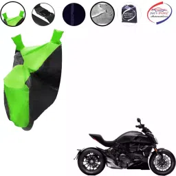 Auto Pearl Waterproof Two Wheeler Cover For Ducati Diavel (Green & Black)-picture-39