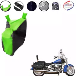 Auto Pearl Waterproof Two Wheeler Cover For Harley Davidson Heritage Softail Classic (Green & Black)-picture-32