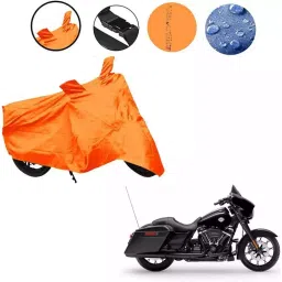 Auto Pearl Waterproof Two Wheeler Cover For Harley Davidson Street Glide Special (Orange)-picture-36