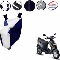 Auto Pearl Waterproof Two Wheeler Cover For Hero Electric E-Sprint (White & Blue)-picture-46