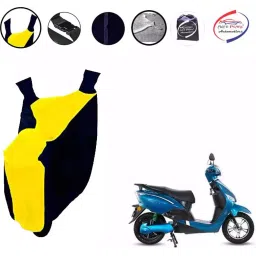 Auto Pearl Waterproof Two Wheeler Cover For Hero Electric Optima (Yellow & Blue)-picture-11