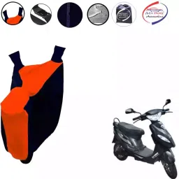 Auto Pearl Waterproof Two Wheeler Cover For Hero Electric Zippy (Orange & Blue)-picture-30