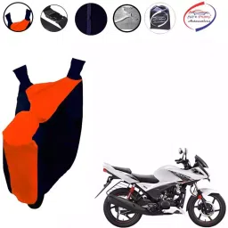 Auto Pearl Waterproof Two Wheeler Cover For Hero Ignitor (Orange & Blue)-picture-42