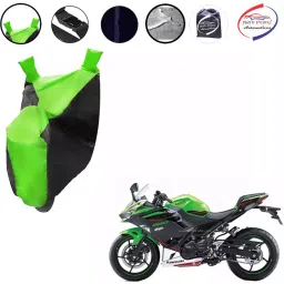 Auto Pearl Waterproof Two Wheeler Cover For Kawasaki Ninja 250 (Green & Black)-picture-48