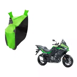 Auto Pearl Waterproof Two Wheeler Cover For Kawasaki Versys 1000 (Green & Black)-picture-22