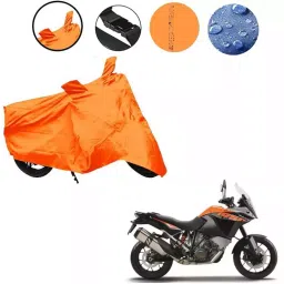 Auto Pearl Waterproof Two Wheeler Cover For KTM 1050 Adventure (Orange)-picture-16
