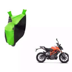 Auto Pearl Waterproof Two Wheeler Cover For KTM 125 Duke (Green & Black)-picture-31