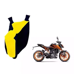 Auto Pearl Waterproof Two Wheeler Cover For KTM 200 Duke (Yellow & Blue)-picture-32