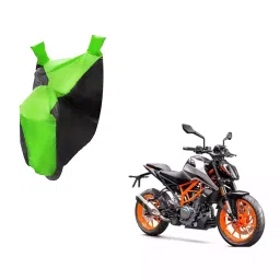 Auto Pearl Waterproof Two Wheeler Cover For KTM 390 Duke (Green & Black)-picture-32