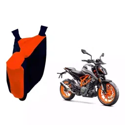 Auto Pearl Waterproof Two Wheeler Cover For KTM 390 Duke (Orange & Blue)-picture-17