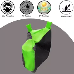 Auto Pearl Waterproof Two Wheeler Cover For KTM 790 Duke (Green & Black) image 2