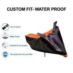 Auto Pearl Waterproof Two Wheeler Cover For KTM Duke 390 ABS (Orange & Blue) image 2