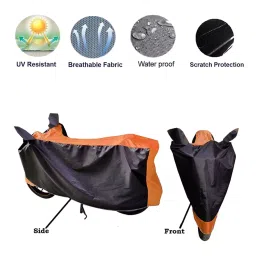 Auto Pearl Waterproof Two Wheeler Cover For KTM Duke 390 ABS (Orange & Blue) image 4