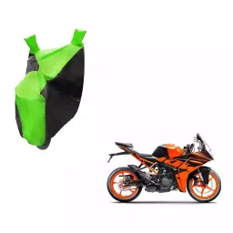 Auto Pearl Waterproof Two Wheeler Cover For KTM RC 200 (Green & Black)-picture-28