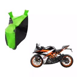 Auto Pearl Waterproof Two Wheeler Cover For KTM RC 390 (Green & Black)-picture-37