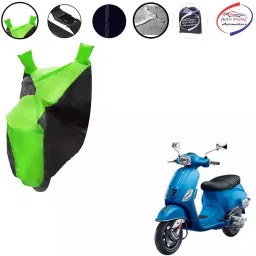 Auto Pearl Waterproof Two Wheeler Cover For Piaggio Piaggio Vespa (Green & Black)-picture-16