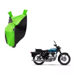 Auto Pearl Waterproof Two Wheeler Cover For Royal Enfield Bullet 350 (Green & Black)-picture-41
