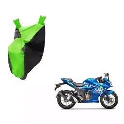 Auto Pearl Waterproof Two Wheeler Cover For Suzuki Gixxer SF 250 (Green & Black)-picture-40