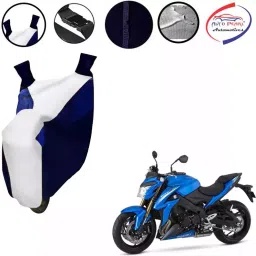 Auto Pearl Waterproof Two Wheeler Cover For Suzuki GSX-S1000 ABS (White & Blue)-picture-22