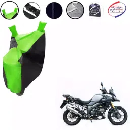 Auto Pearl Waterproof Two Wheeler Cover For Suzuki V-Strom 1000 (Green & Black)-picture-43