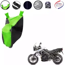 Auto Pearl Waterproof Two Wheeler Cover For Triumph Tiger 800 XR (Green & Black)-picture-19