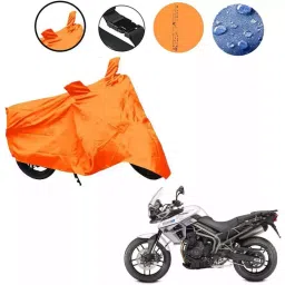 Auto Pearl Waterproof Two Wheeler Cover For Triumph Tiger 800 XR (Orange)-picture-41