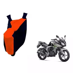 Auto Pearl Waterproof Two Wheeler Cover For Yamaha Fazer (Orange & Blue)-picture-43