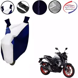 Auto Pearl Waterproof Two Wheeler Cover For Yamaha MT-15 (White & Blue)-picture-21