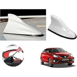 Auto Pearl Shark Fin Antenna Universal Replacement Car Antenna Roof Aerial ABS Material Waterproof Rubber Ring AM FM Radio Signal Compatiable with - Baleno RS 2019 - (Color White)-picture-11