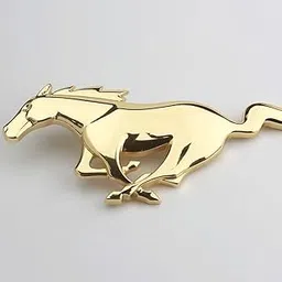 AutoBizarre 3D Raised Mstang Horse Golden Metal Monogram Emblem Badge Sticker for All Cars & Bikes (Golden)-picture-30