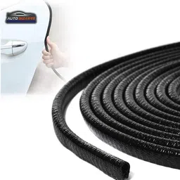 autobizarre Black Anti-Scratch Anti-Collision Heavy Duty Edge Guard Door Protection U Shape Edge Trim Rubber Seal Protector Rubber Clips Fit for All Cars - 5 Meters Car Beading Roll For Door, Hood, Trunk-picture-17
