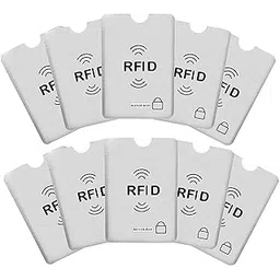 autoeasy Aluminium RFID ATM Debit Credit Card Holder Foil Card Sleeve Cover for Men -Women Silver (Set of 10 Pcs.)-picture-13
