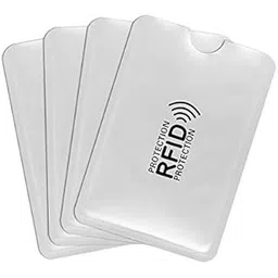 autoeasy Unisex Rfid Blocking Card Holder- 4 Pcs. Card Protector Sleeves Aluminium Rfid Atm Debit Credit Card Holder Foil Card Sleeve Cover - Silver, Pack Of 4-picture-51