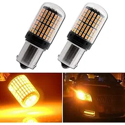 Automaze 1156 Bau15S 150 Degree Py21W Led Turn Signal Bulb, Front Rear Backup Light, Canbus Error Free, 2800 Lumen 3014 Chipset (Pack Of 2) (Bau15S (150*)-144Smd), Amber-picture-16