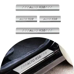 Automoto Stainless Steel Silver Non-led Footstep Door Sill Plate for Maruti Suzuki New Alto K10 All Model (Set of 4)-picture-19