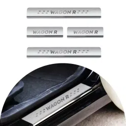 Automoto Stainless Steel Silver Non-led Footstep Door Sill Plate for Maruti Suzuki WagonR New All Model (Set of 4)-picture-17