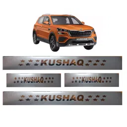 Automoto Stainless Steel Silver Non-led Footstep Door Sill Plate for Skoda Kushaq All Model (Set of 4)-picture-13