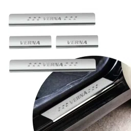 Automoto Stainless Steel Silver Non-led Footstep Door Sill Plate for Verna Type-1 (Set of 4)-picture-37