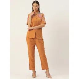 AUTUMN LANE Embroidered Pure Cotton Shirt With Trousers Co-Ords-picture-21