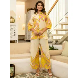 AUTUMN LANE Printed Pure Cotton Shirt Collar Shirt & TrousersCo-OrdSet-picture-39