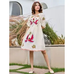 Autumnlane Frost White Tiara Embroidered Regular Fit Dress-picture-42