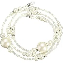 av fashion india Round Pearl Beads 74 CM Beaded Eyeglasses Chain for Women, Sunglasses Chain, Reading Glasses Holder,Lanyard for Unisex, Crystral Glass Beads, Sunglasses, Goggles (White)-picture-38