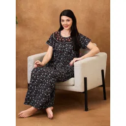 AV2 Floral Printed Pure Cotton Maxi Nightdress-picture-12